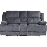Townsend Gray Reclining Console Loveseat