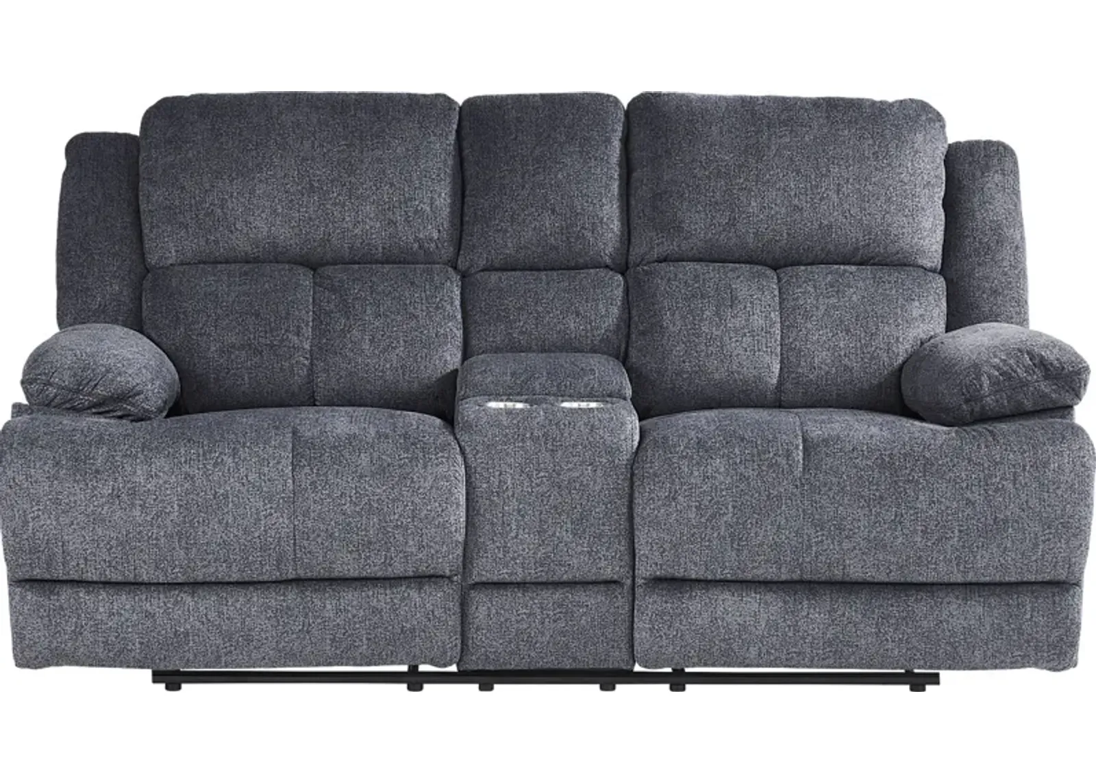 Townsend Gray Reclining Console Loveseat