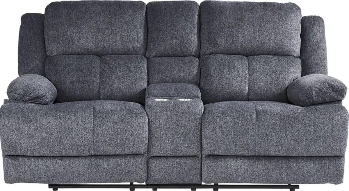 Townsend Gray Reclining Console Loveseat