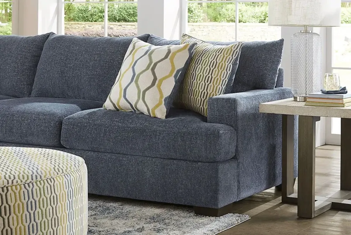 Briar Street Blue Chenille 5 Pc Sectional Living Room