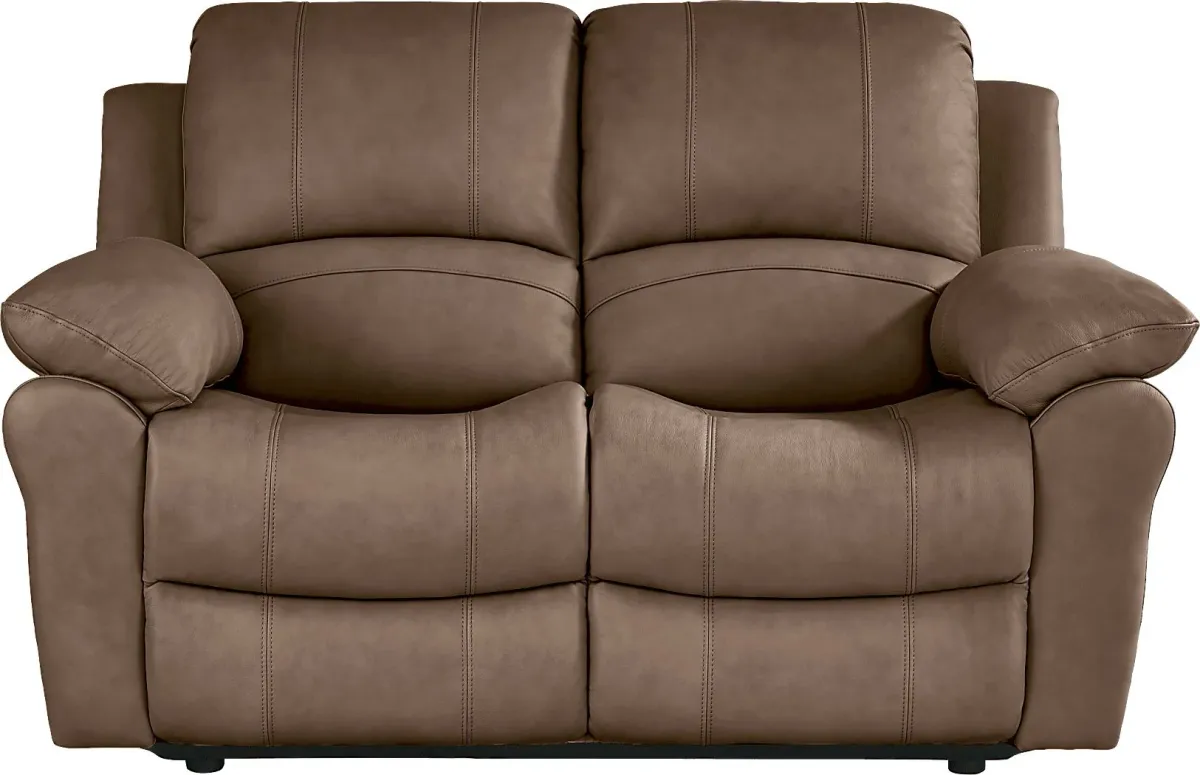 Vercelli Way Brown Leather 5 Pc Living Room with Reclining Sofa