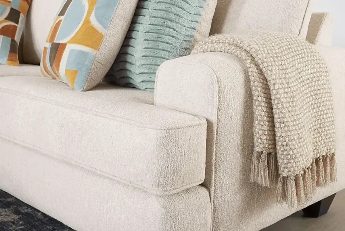 Twin Falls Ivory 8 Pc Living Room with Gel Foam Sleeper Sofa