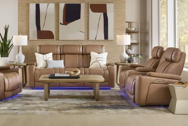 Haven Point Saddle 7 Pc Dual Power Reclining Living Room