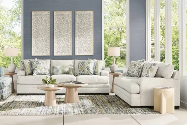 Charlton Park Ivory 8 Pc Living Room with Sleeper Sofa