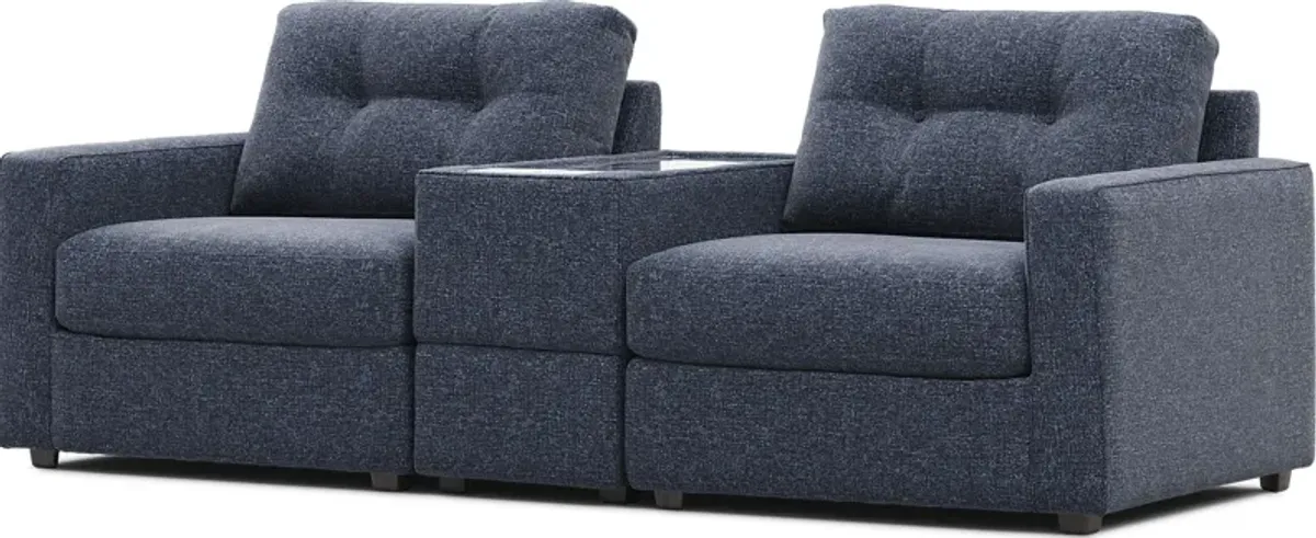 Dark Blue 3 Pc ModularOne with Media Console