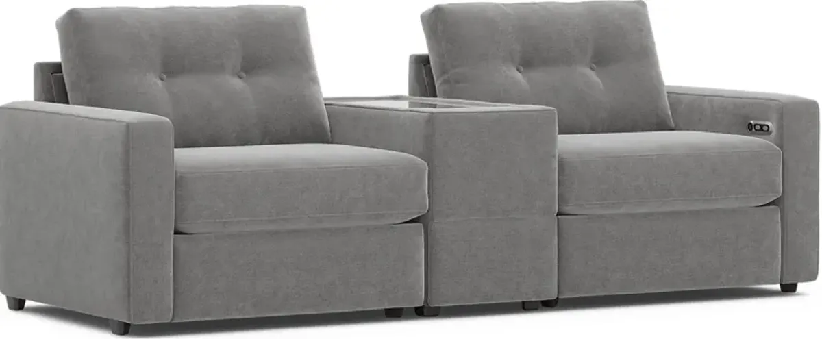 Gray 3 Pc Power Reclining ModularOne with Media Console