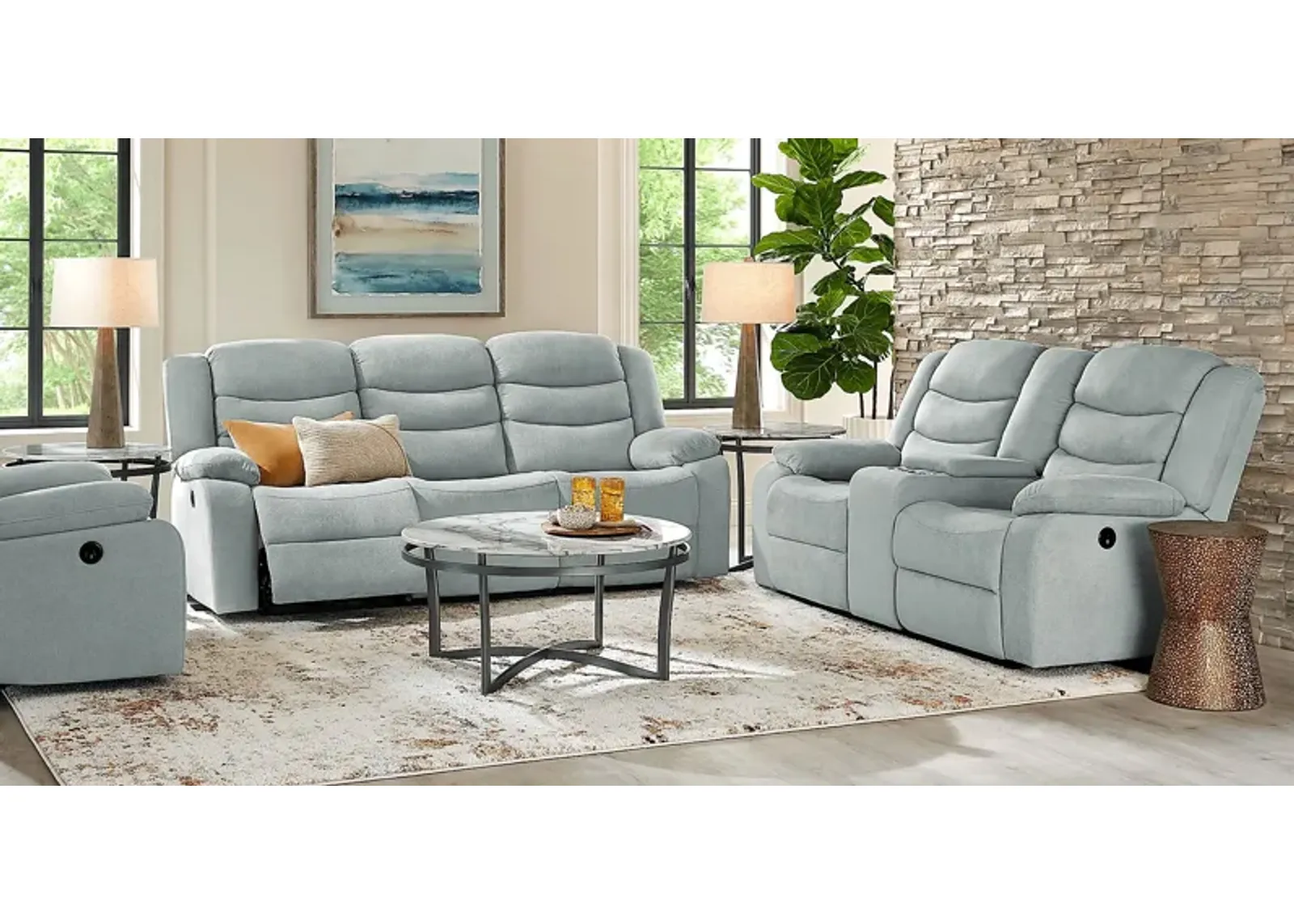 Swansea Mint 8 Pc Power Reclining Living Room