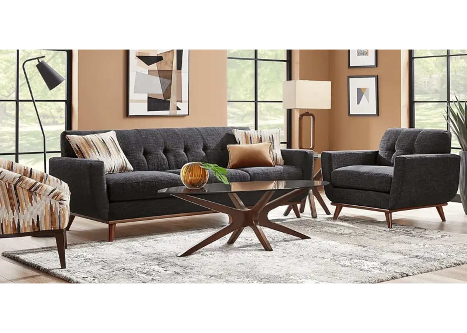 East Side Black 7 Pc Living Room