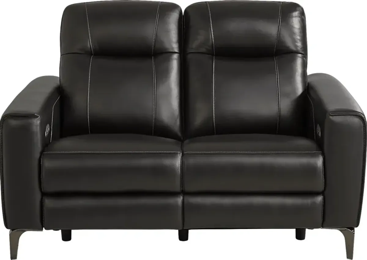 Parkside Heights Black Cherry Leather 5 Pc Dual Power Reclining Living Room