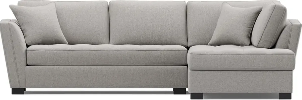 Calvin Heights Smoke Textured 2 Pc Sectional