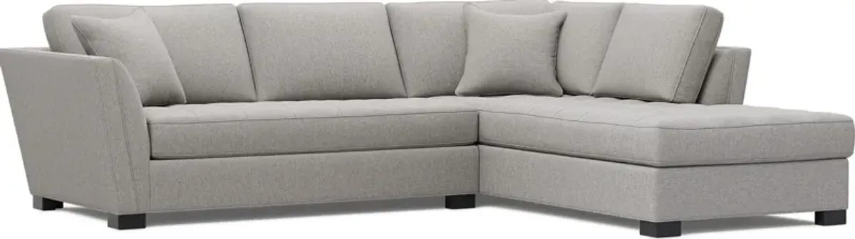 Calvin Heights Smoke Textured 2 Pc Sectional