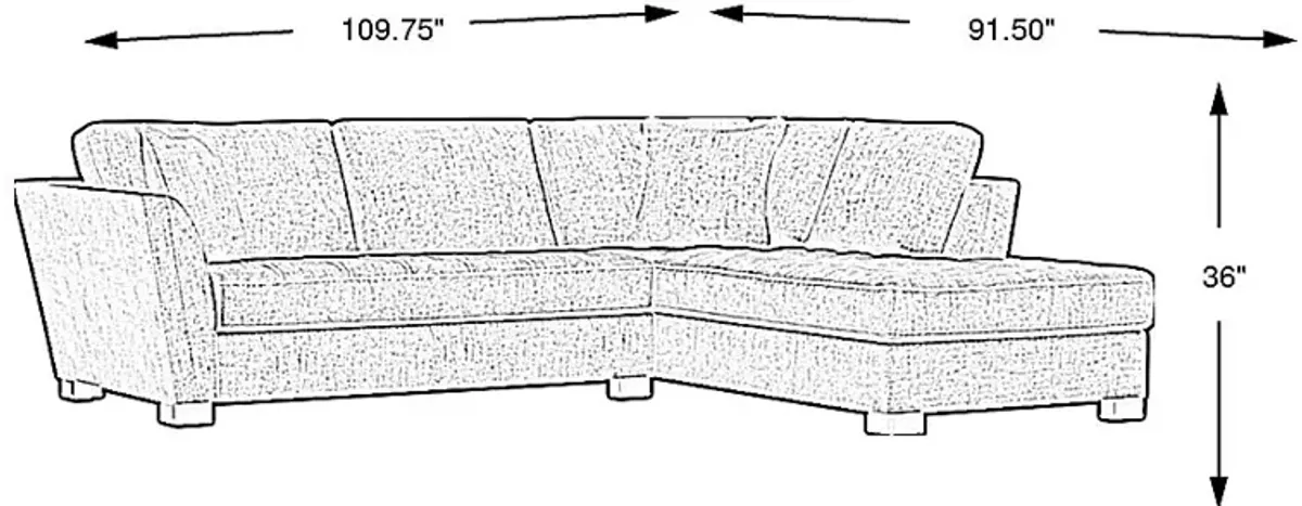 Calvin Heights Avocado Chenille 2 Pc Sectional