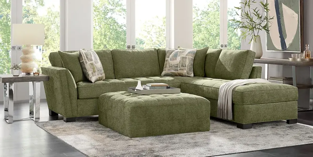 Calvin Heights Avocado Chenille 2 Pc Sectional