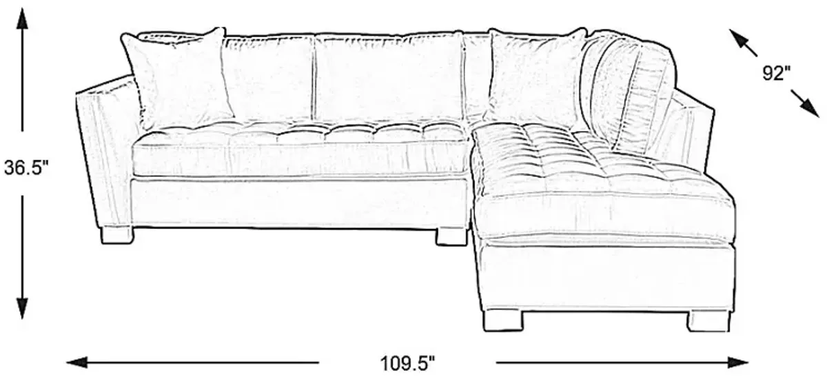 Calvin Heights Sapphire Microfiber 2 Pc Sectional