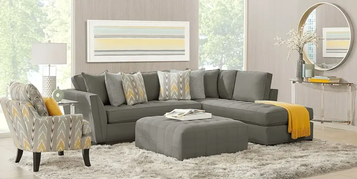 Calvin Heights Steel Microfiber 2 Pc Sectional