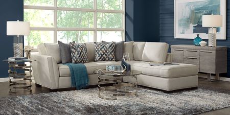Calvin Heights Oatmeal Textured 2 Pc Sectional