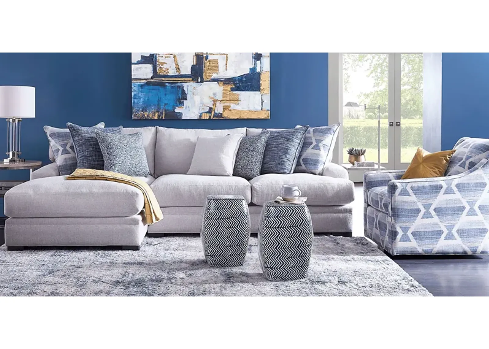 Bedford Park Ivory 4 Pc Sectional Living Room