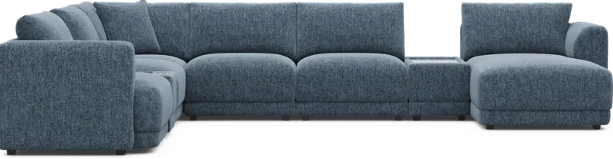 Navy 8 Pc ModularFour with Media Consoles