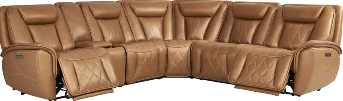 Dalton Brown 6 Pc Triple Power Reclining Sectional