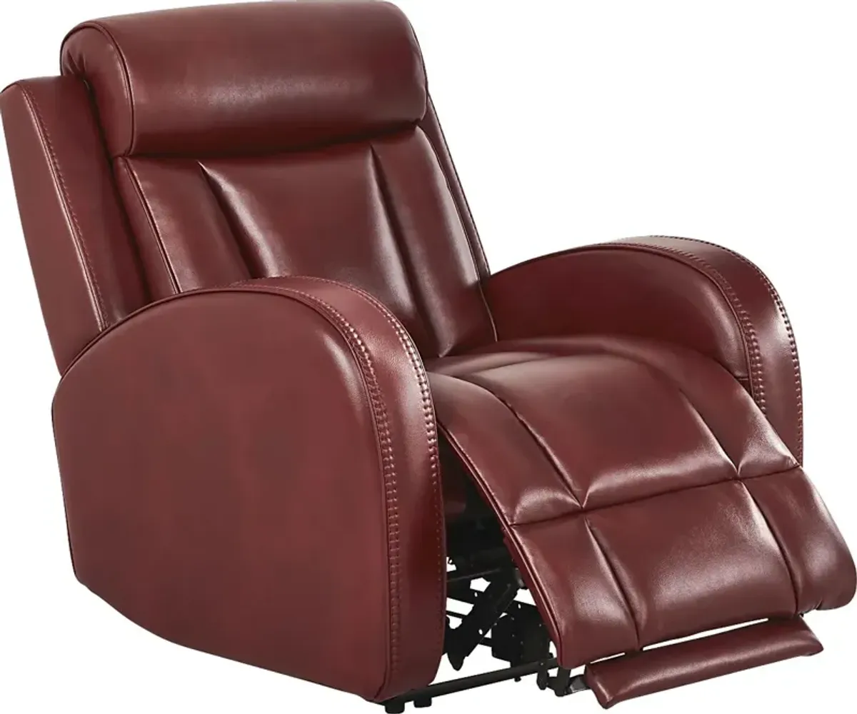Copperfield Red Dual Power Recliner