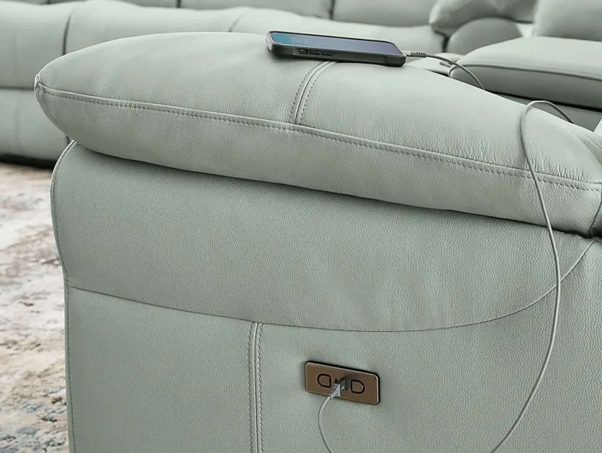 Vercelli Way Aqua Leather 2 Pc Power Reclining Living Room | Furniture.com