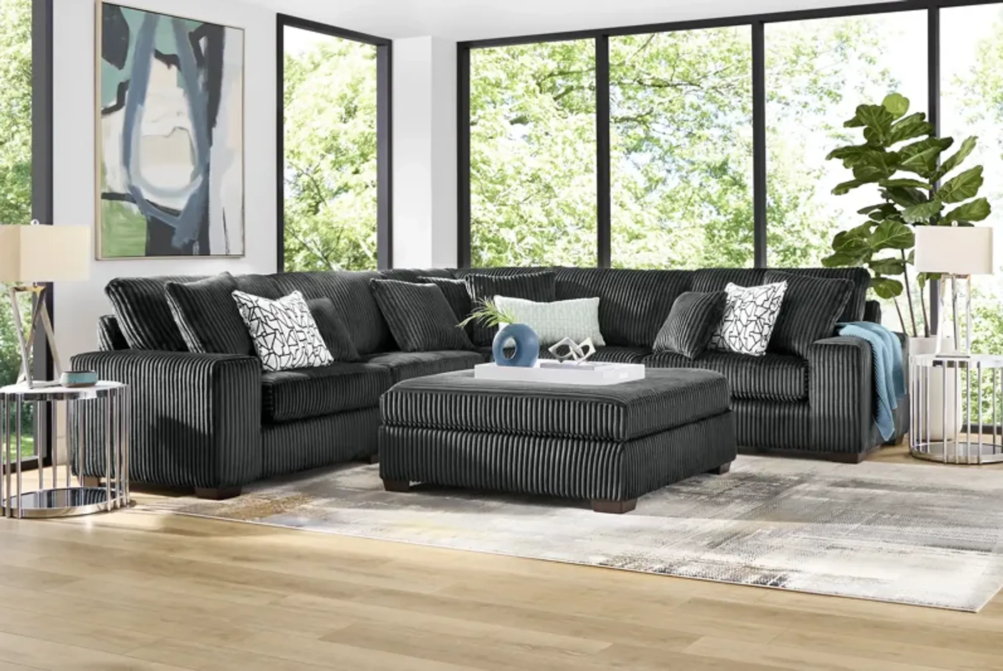 Lexford Park Black 5 Pc Sectional | Furniture.com
