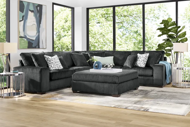 Lexford Park Black 5 Pc Sectional | Furniture.com