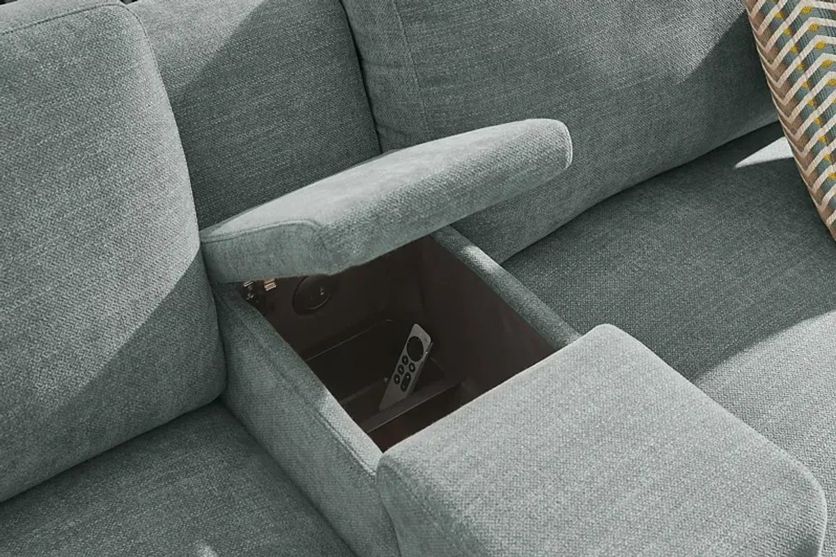 Tempo Modular Blue 8 Pc Sectional with Media Consoles