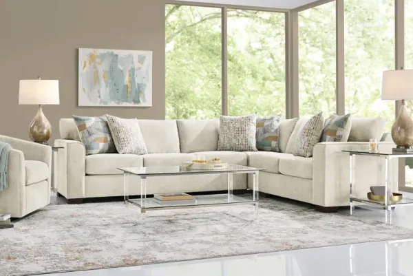 Delcrest White 2 Pc Sectional