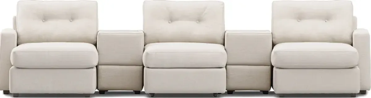 Off-White 6 Pc ModularOne with Media Consoles