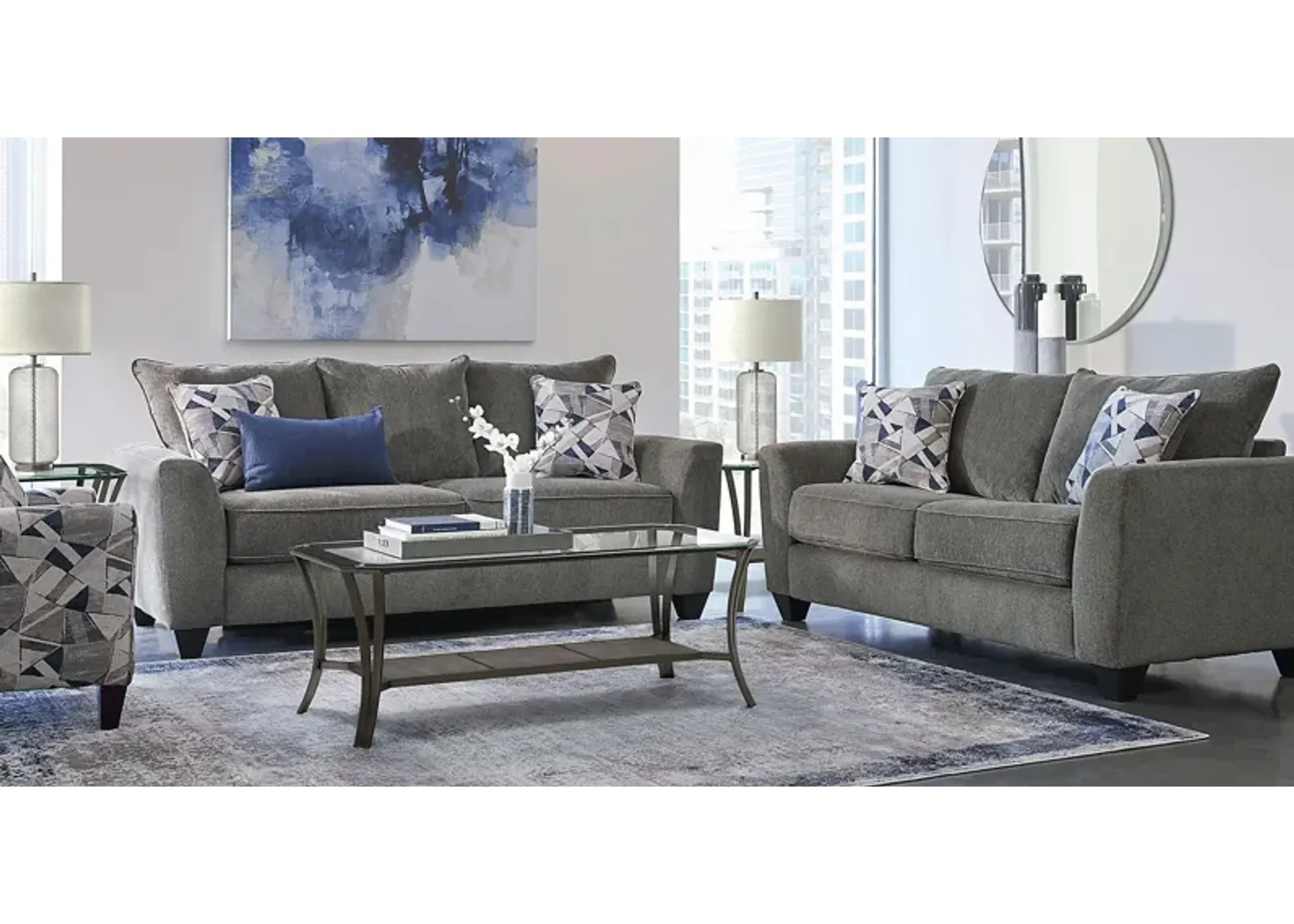 Sandia Heights Gray 8 Pc Living Room with Sleeper Sofa