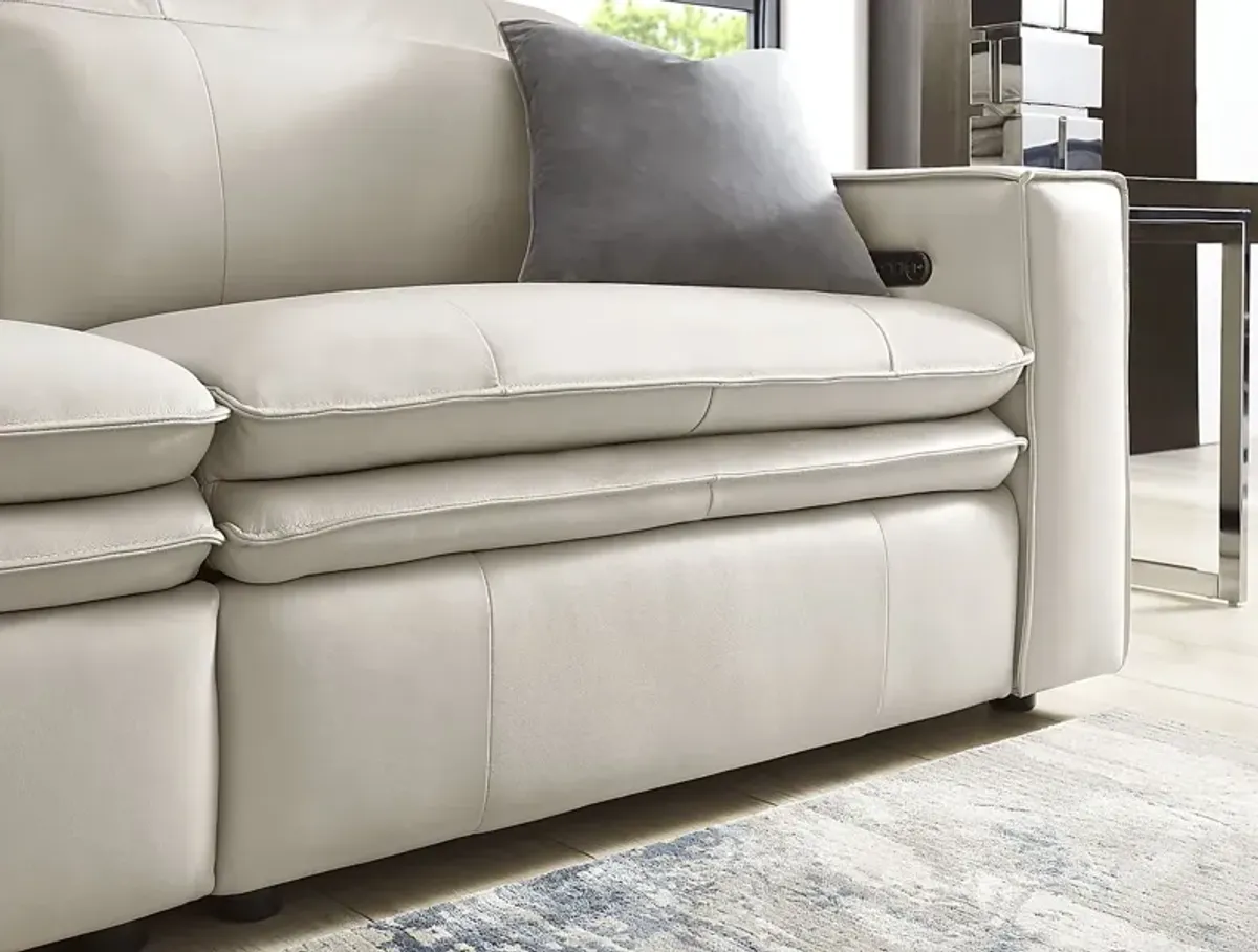 Santorini Ice Leather 3 Pc Dual Power Reclining Sectional