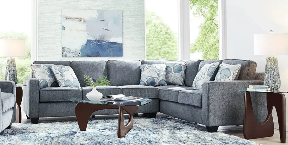 Alanis Bay Blue 2 Pc Sleeper Sectional