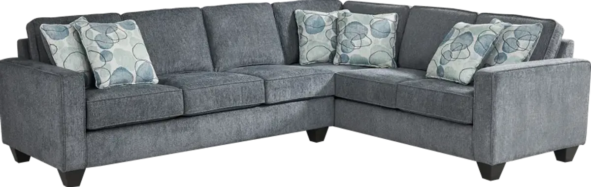 Alanis Bay Blue 2 Pc Sleeper Sectional