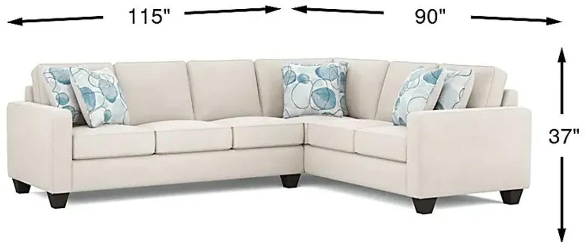 Alanis Bay White 2 Pc Sleeper Sectional