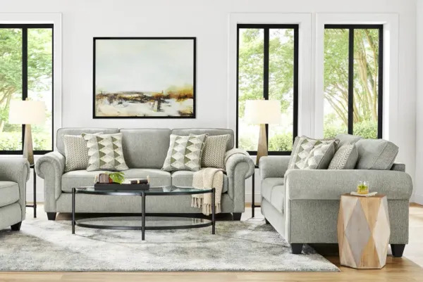 Hathaway Bluestone 7 Pc Living Room with Gel Foam Sleeper Sofa