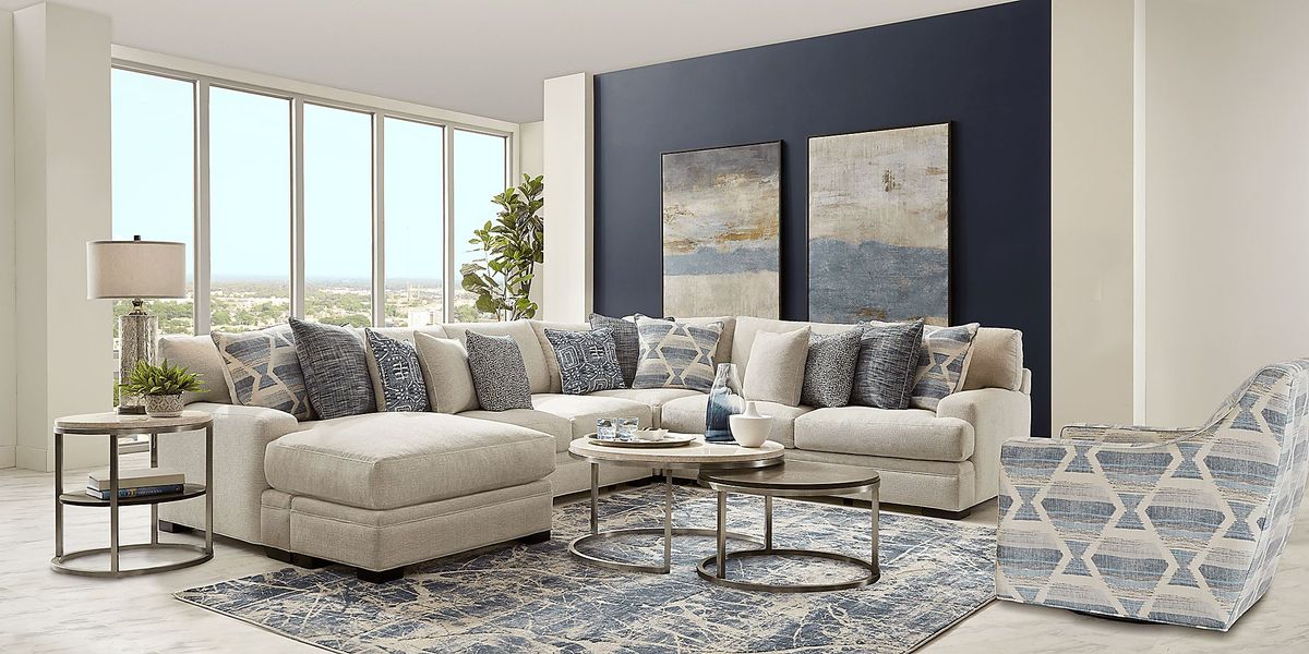 Bedford Park Ivory 5 Pc Sectional Living Room