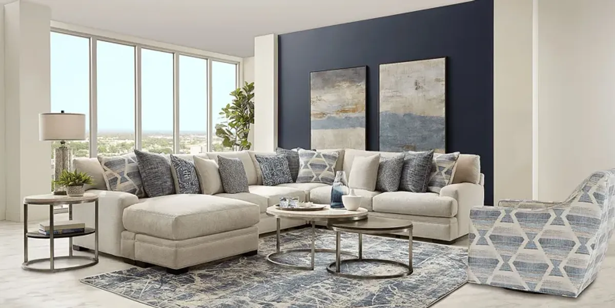 Bedford Park Ivory 5 Pc Sectional Living Room