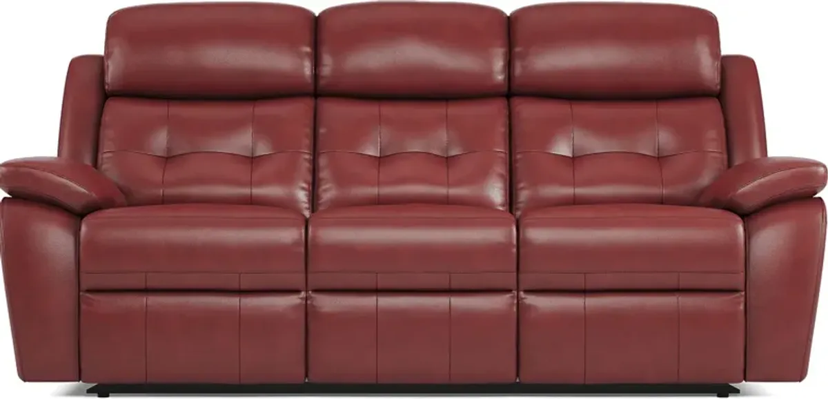 Antonin Red Leather 3 Pc Living Room with Reclining Sofa