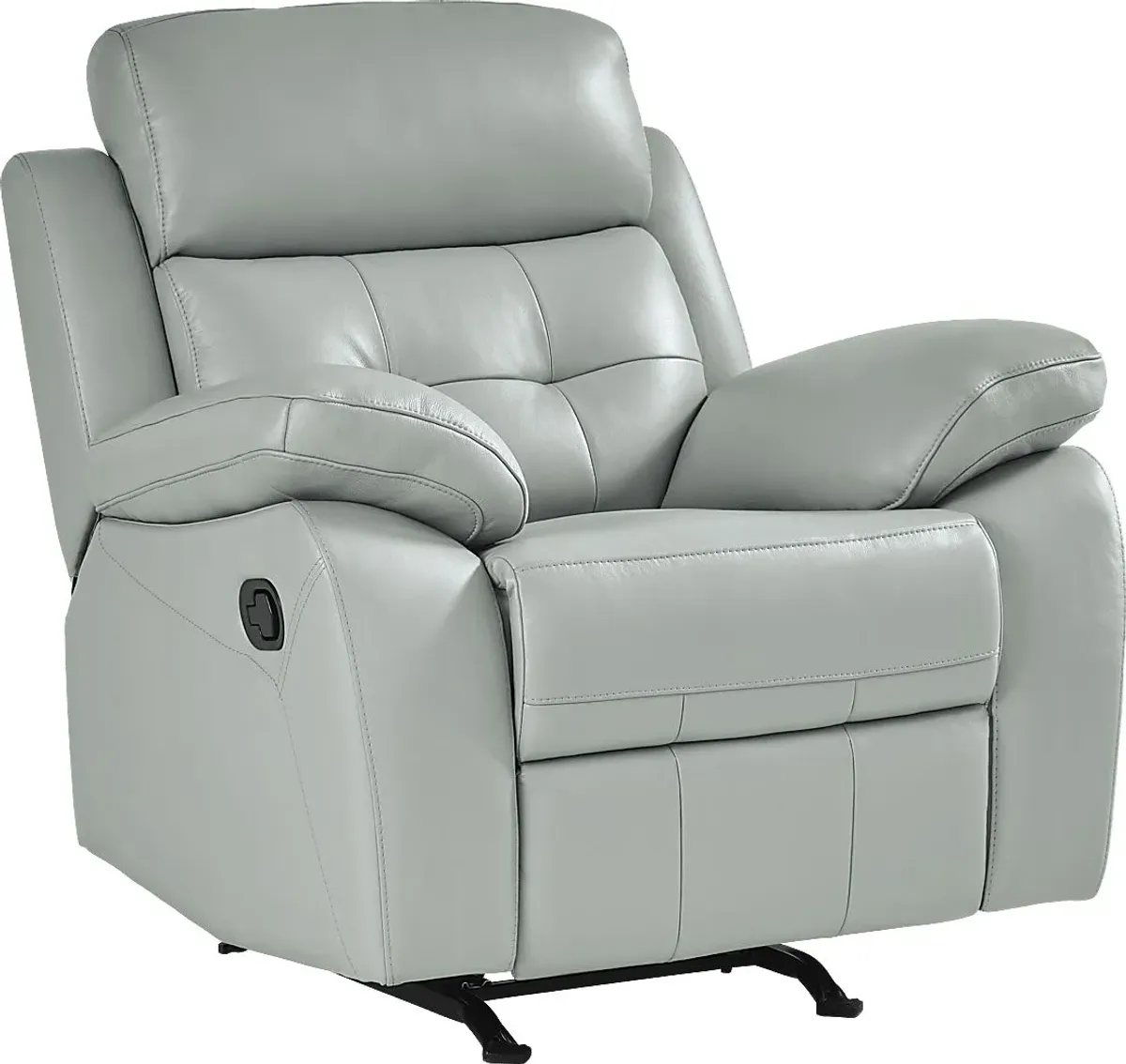 Antonin Aqua Leather 3 Pc Living Room with Reclining Sofa