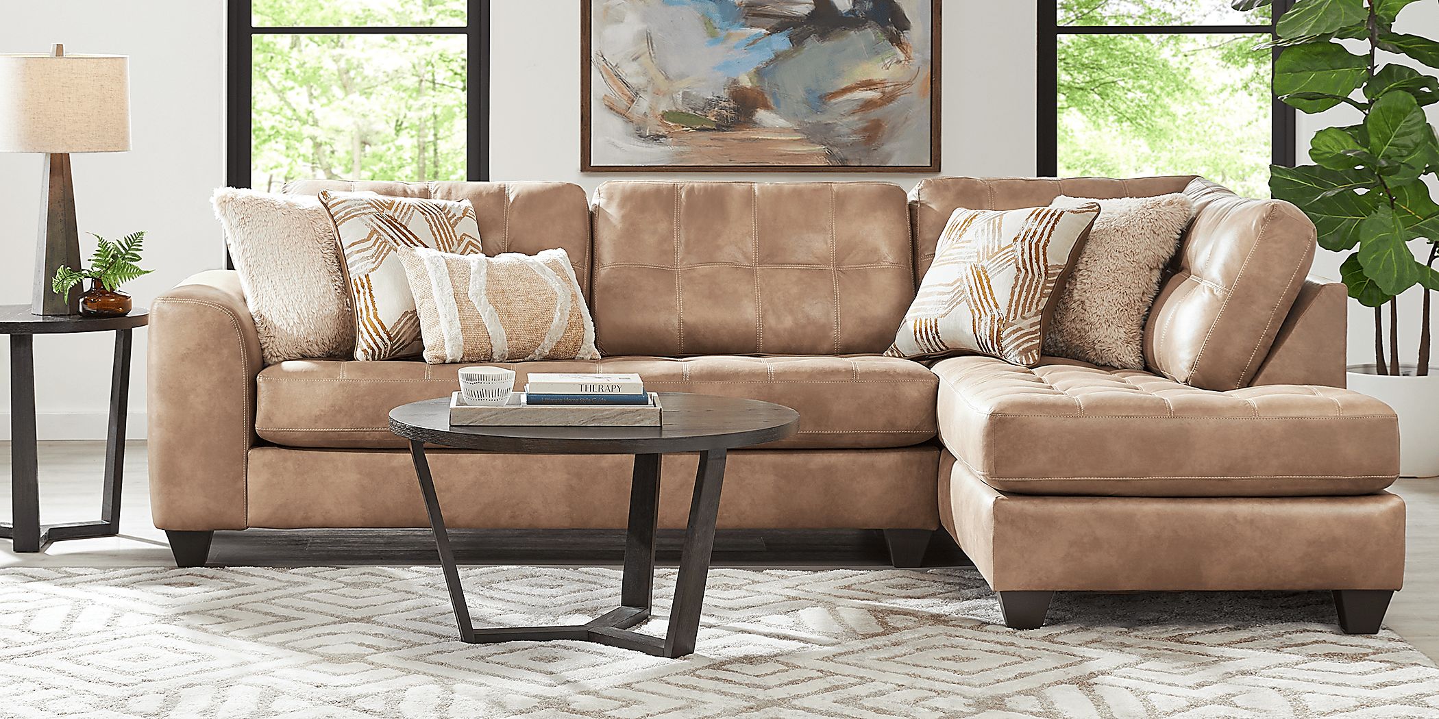 Bellinger Camel 5 Pc Sectional Living Room