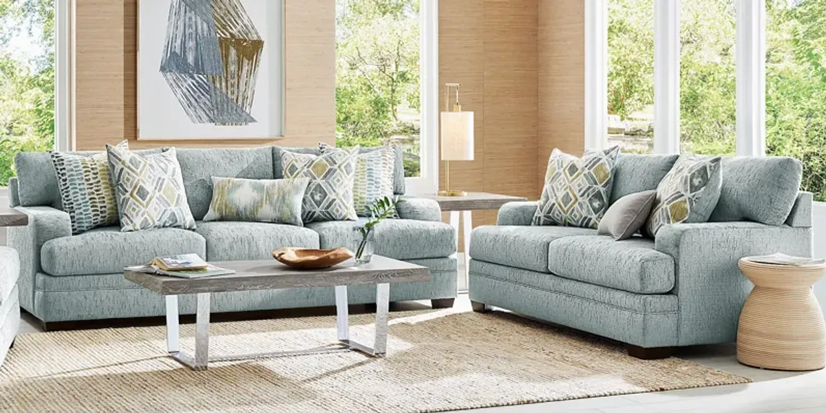 Charlton Park Mist 7 Pc Living Room with Gel Foam Sleeper Sofa