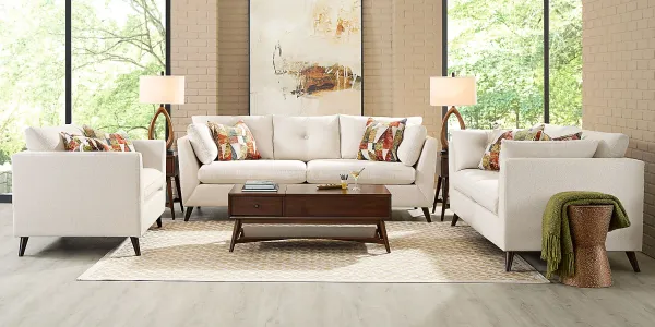 Copenhagen Ivory 8 Pc Living Room with Gel Foam Sleeper Sofa