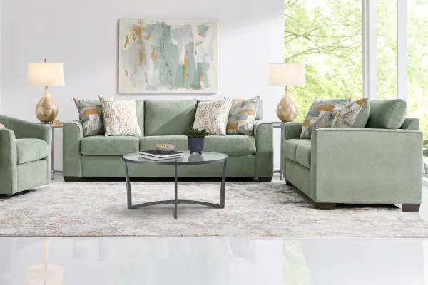 Delcrest Green 5 Pc Living Room