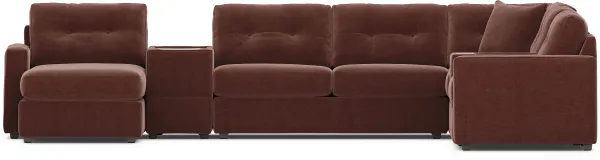 Merlot 8 Pc Power Reclining ModularOne with Media Consoles