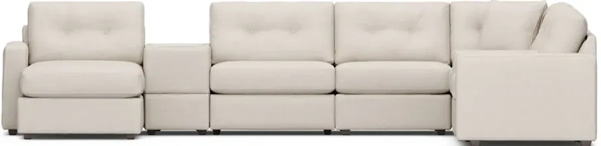 Off-White 8 Pc Power Reclining ModularOne with Media Consoles