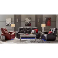 Kingvale Court Black 7 Pc Living Room with Dual Power Reclining Sofa