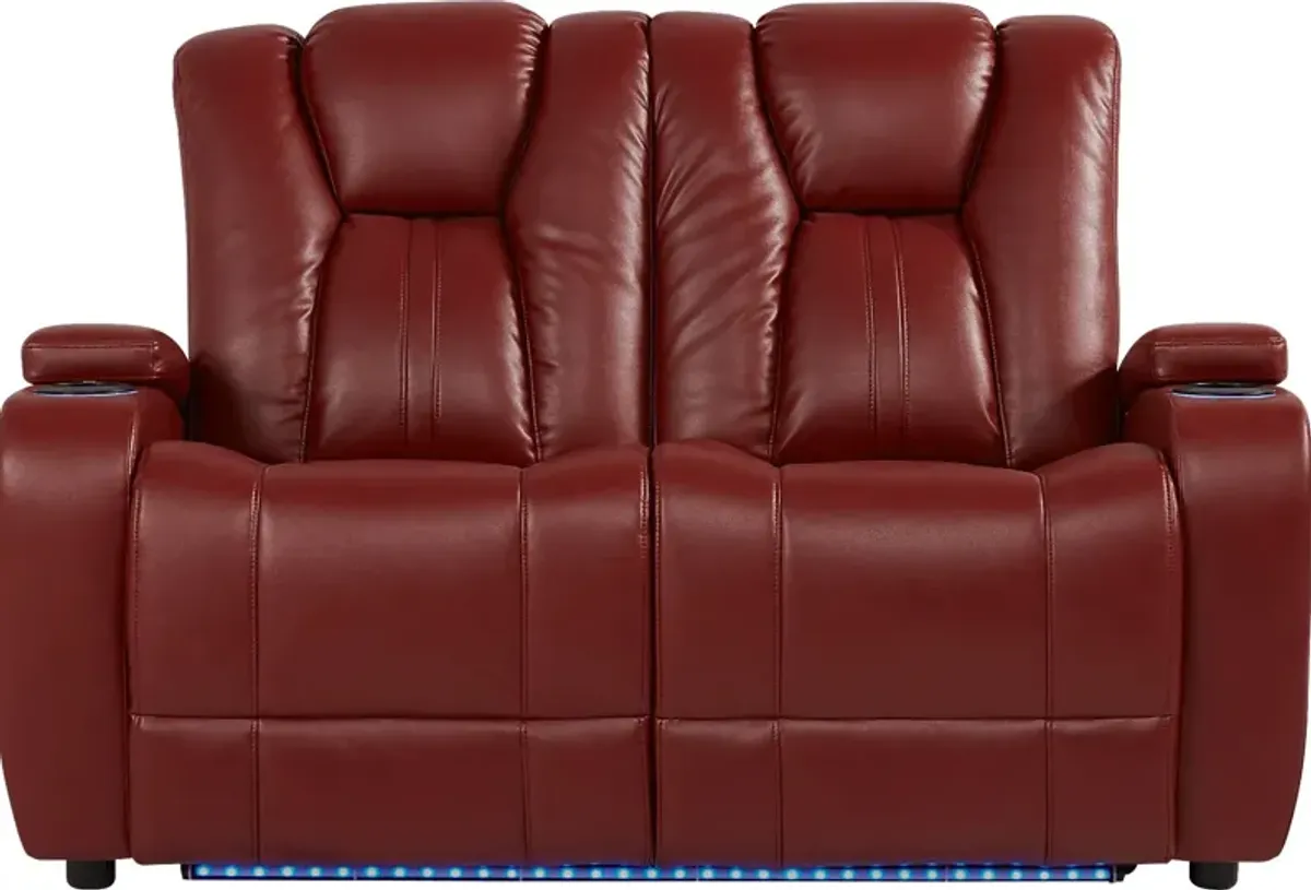 Kingvale Court Red 7 Pc Living Room with Dual Power Reclining Sofa