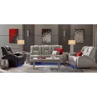 Kingvale Court Platinum 7 Pc Living Room with Dual Power Reclining Sofa