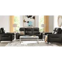 Parkside Heights Black Cherry Leather 6 Pc Dual Power Reclining Living Room